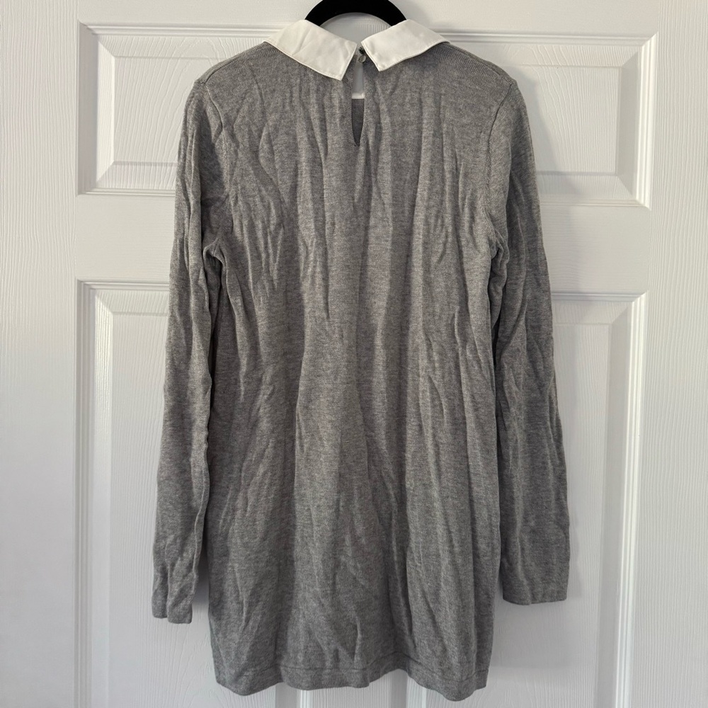 Cece gray and white pearl headed collared sweater - Picture 2 of 6